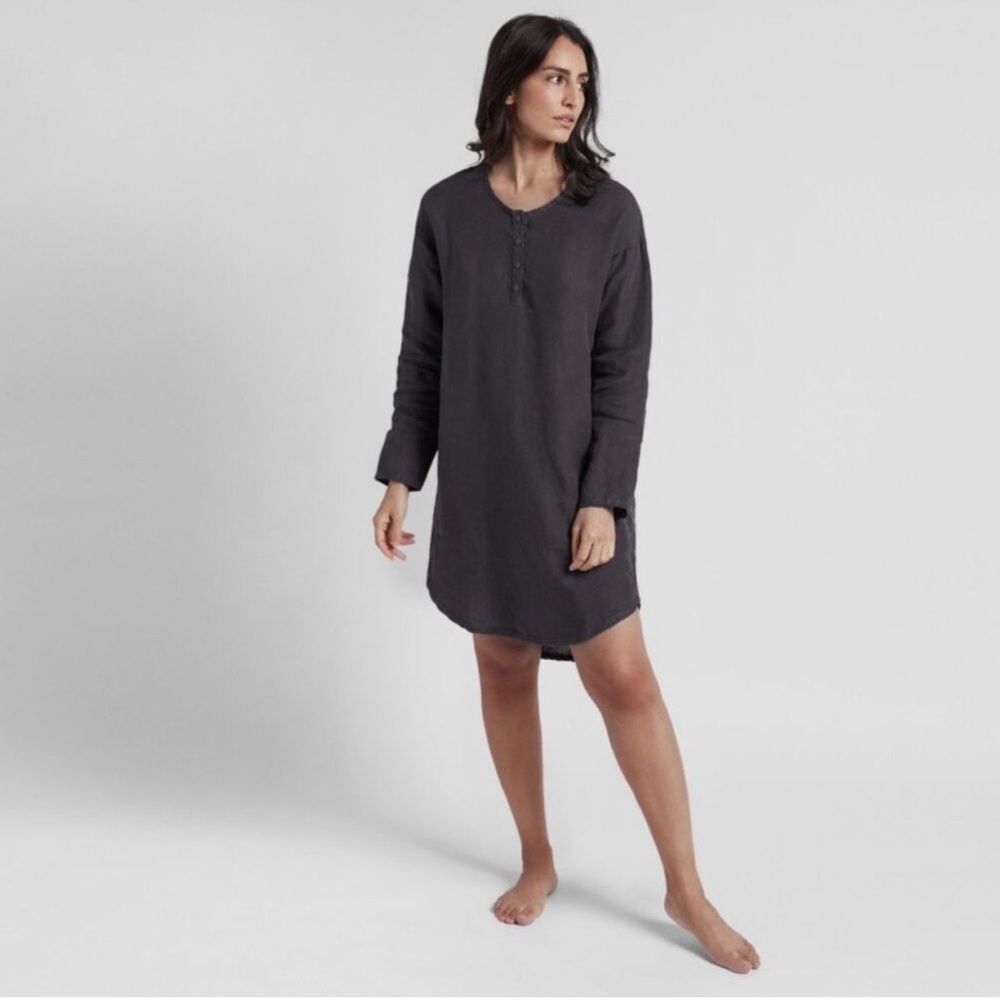 Parachute Gray Linen Nightshirt Sz XS Relaxed Fit